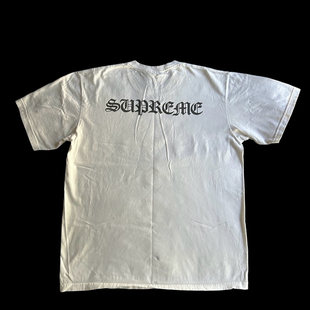 Supreme White Tee with Black Graphic Men’s Medium Used - Picture 2 of 3